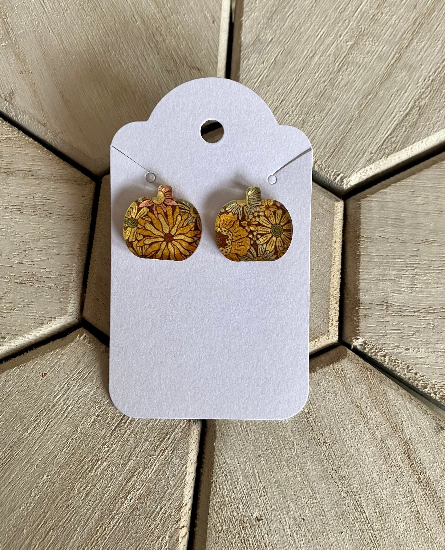 Floral Pumpkin Studs