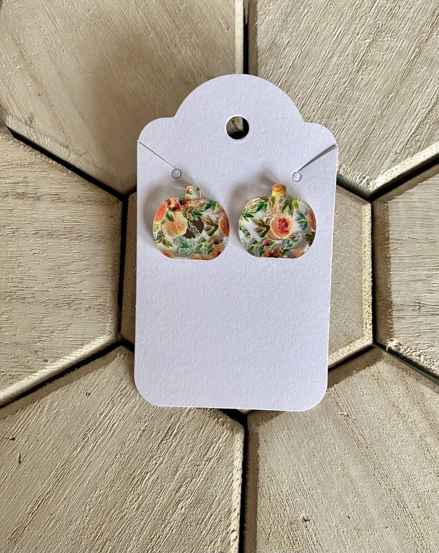 Floral Pumpkin Studs