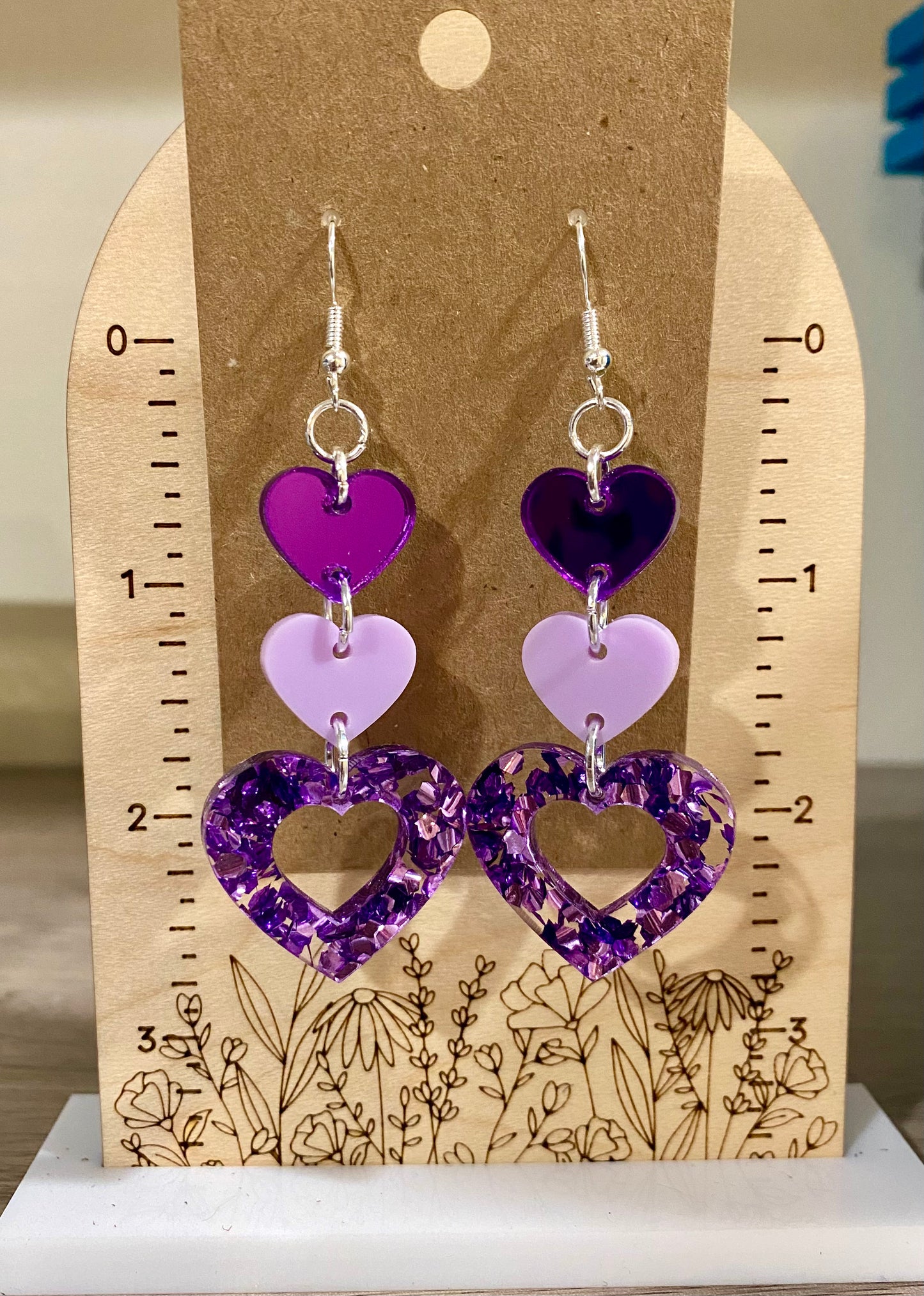 Purple Stacked Hearts