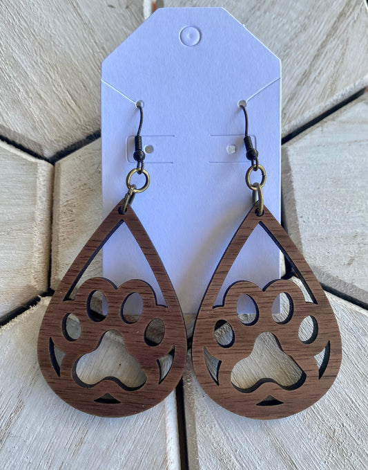 Wooden Paw Print