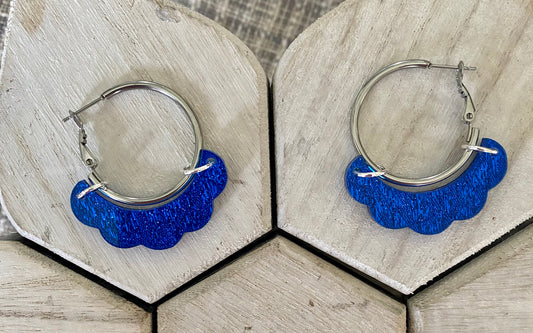 Blue Shimmer Hoops