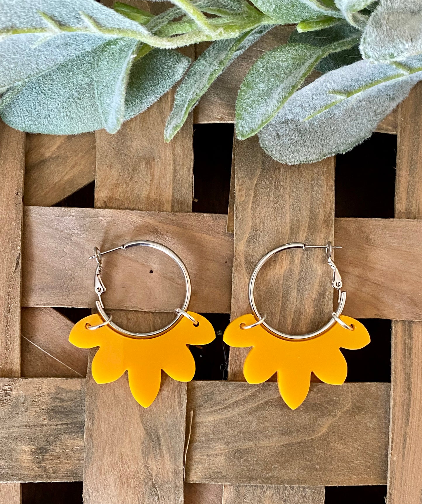 Glossy Mustard Hoops