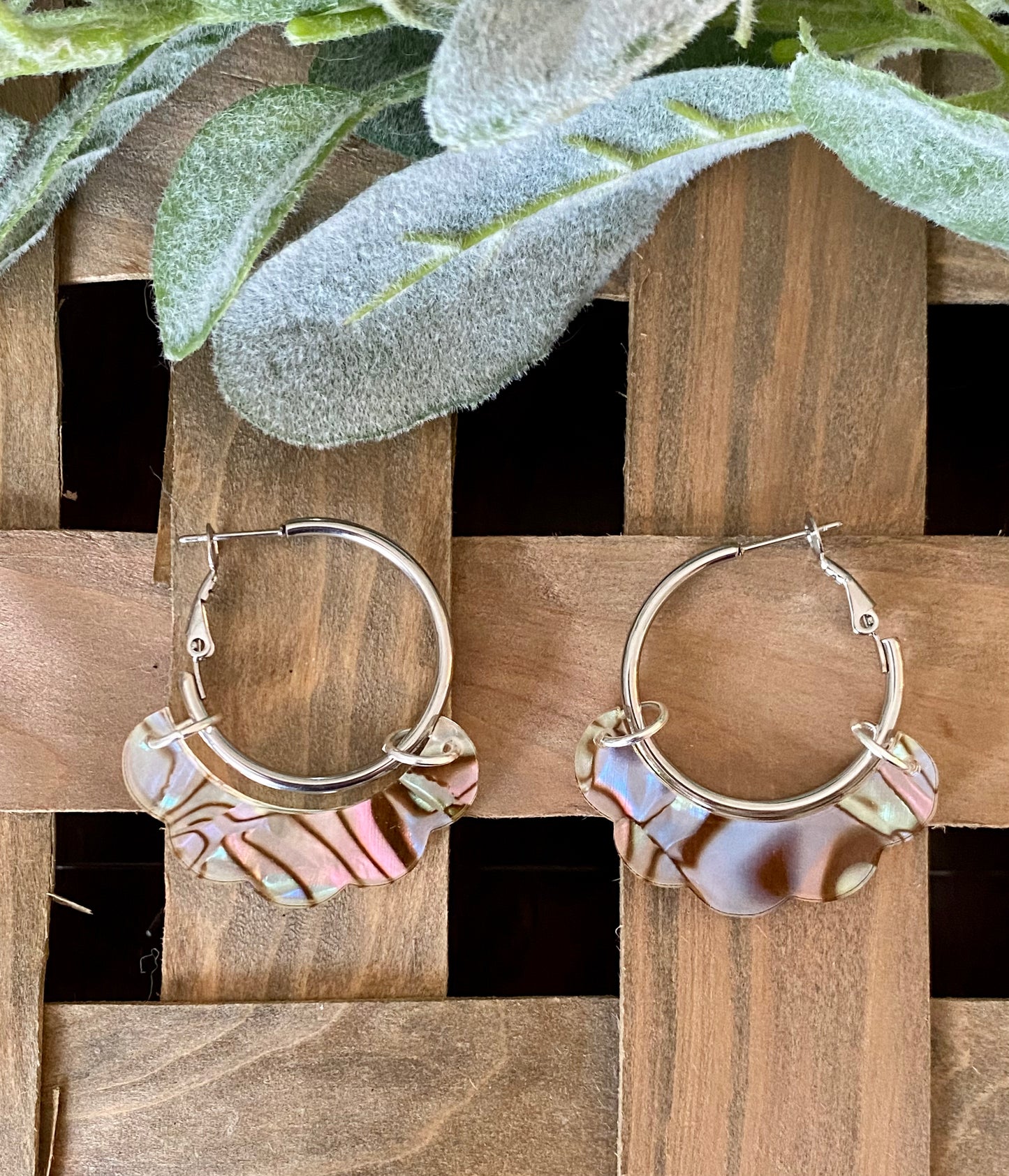 Opal Shell Hoops