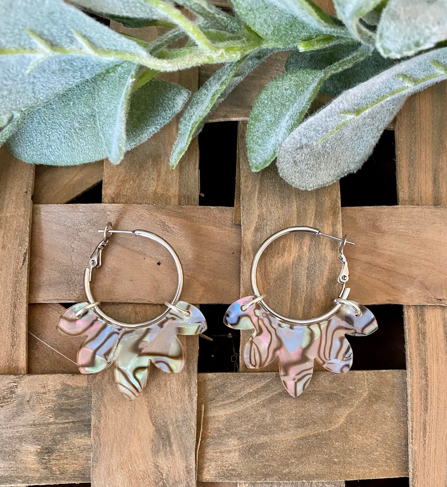 Opal Shell Hoops