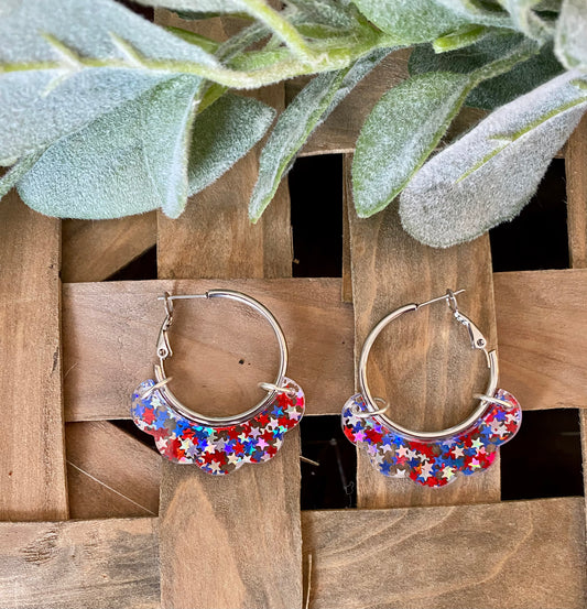 Patriotic Star Hoops