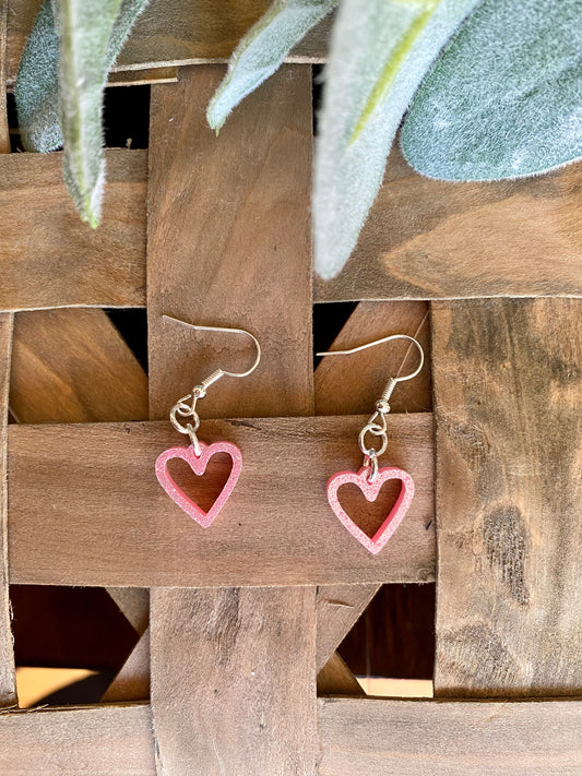 Pink Glitter Heart Dangle