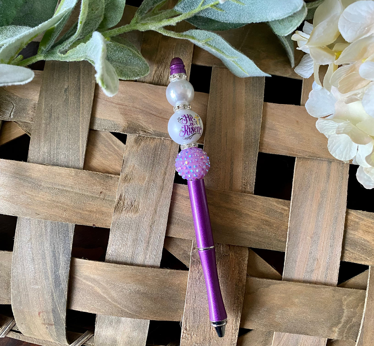 “He Is Risen” Beaded Pen