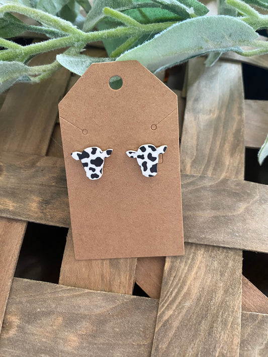 Cow Print Studs