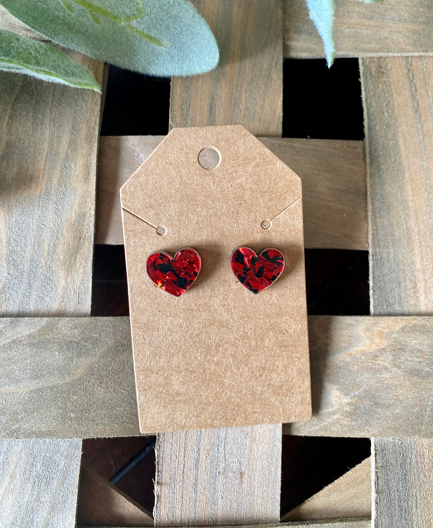 Glitter Heart Studs