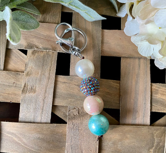 Turquoise/Brown Keychain