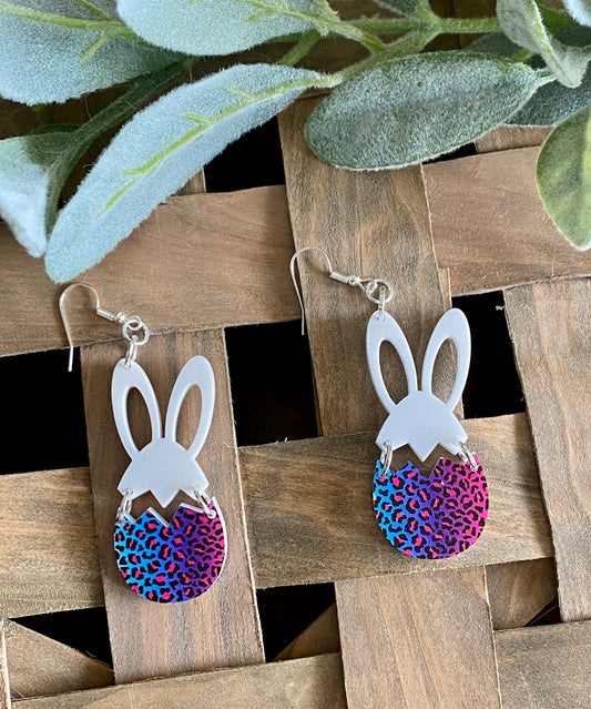 Colorful Leopard Print Bunny Egg Heads