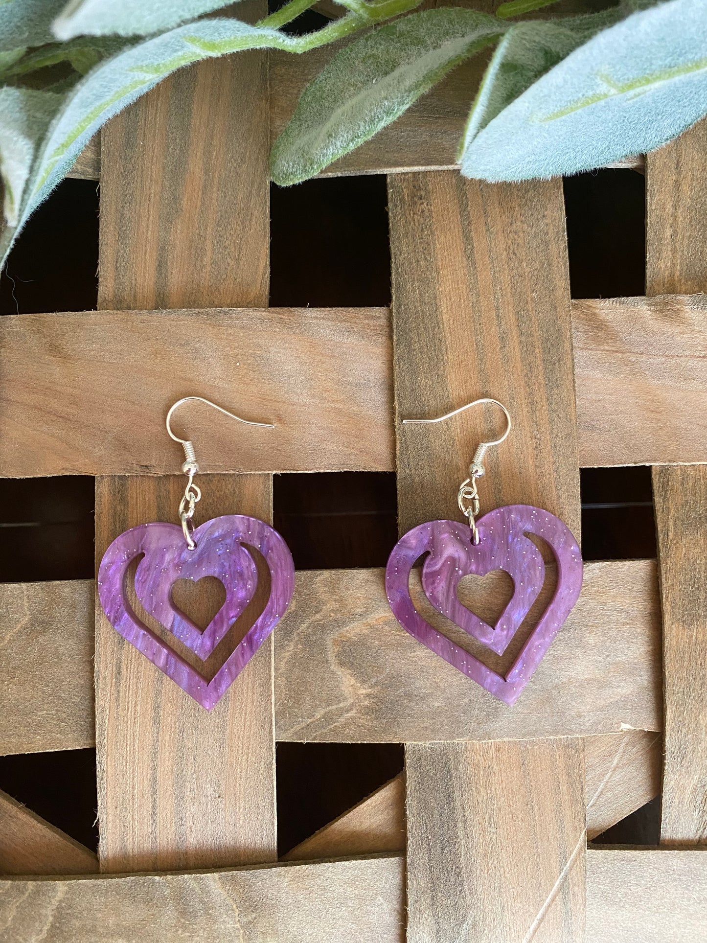 Purple Glitter Hearts