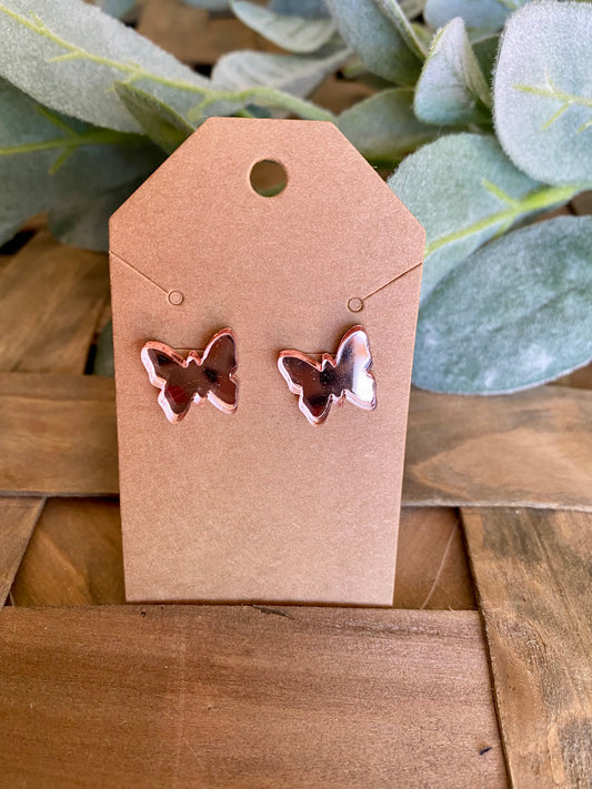 Mirrored Butterfly Stud