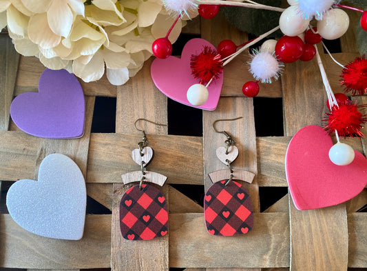 Black & Red Heart Plaid