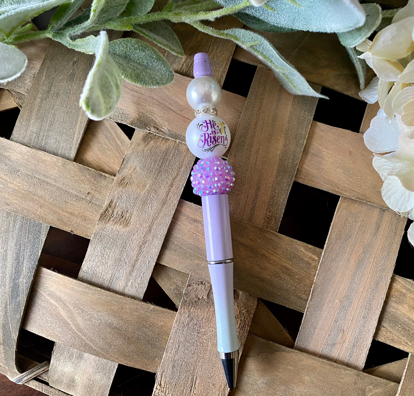 “He Is Risen” Beaded Pen